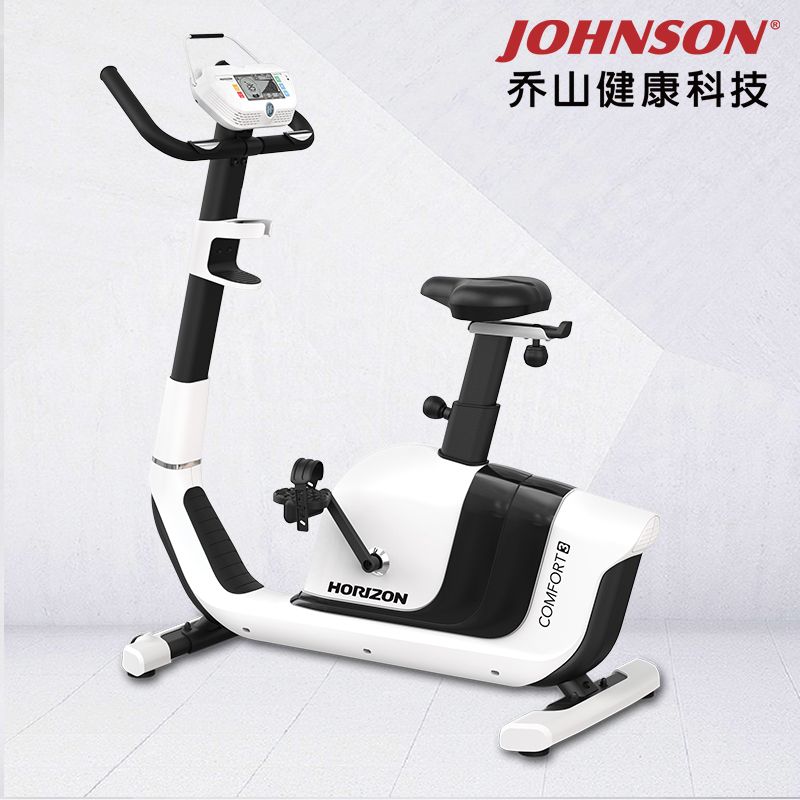 乔山Comfort 3室内家用健身车采用电磁控制技术，具有静音功能，为立式减肥运动提供器材，可通过踩动脚踏板实现运动